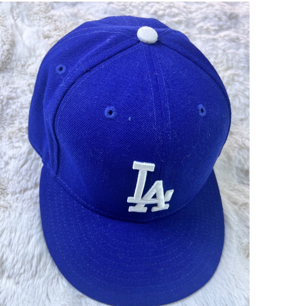 New Era 59FIFTY Los Angeles Dodgers Fitted Hat Size 7 3/8 Royal Blue MLB Cap